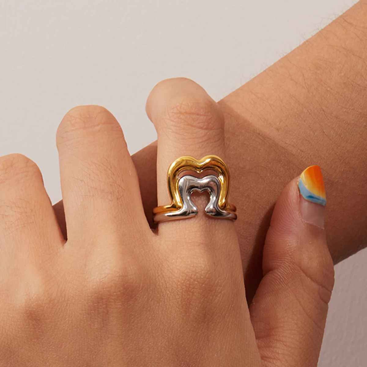 Esqueleto de corazón de dos colores