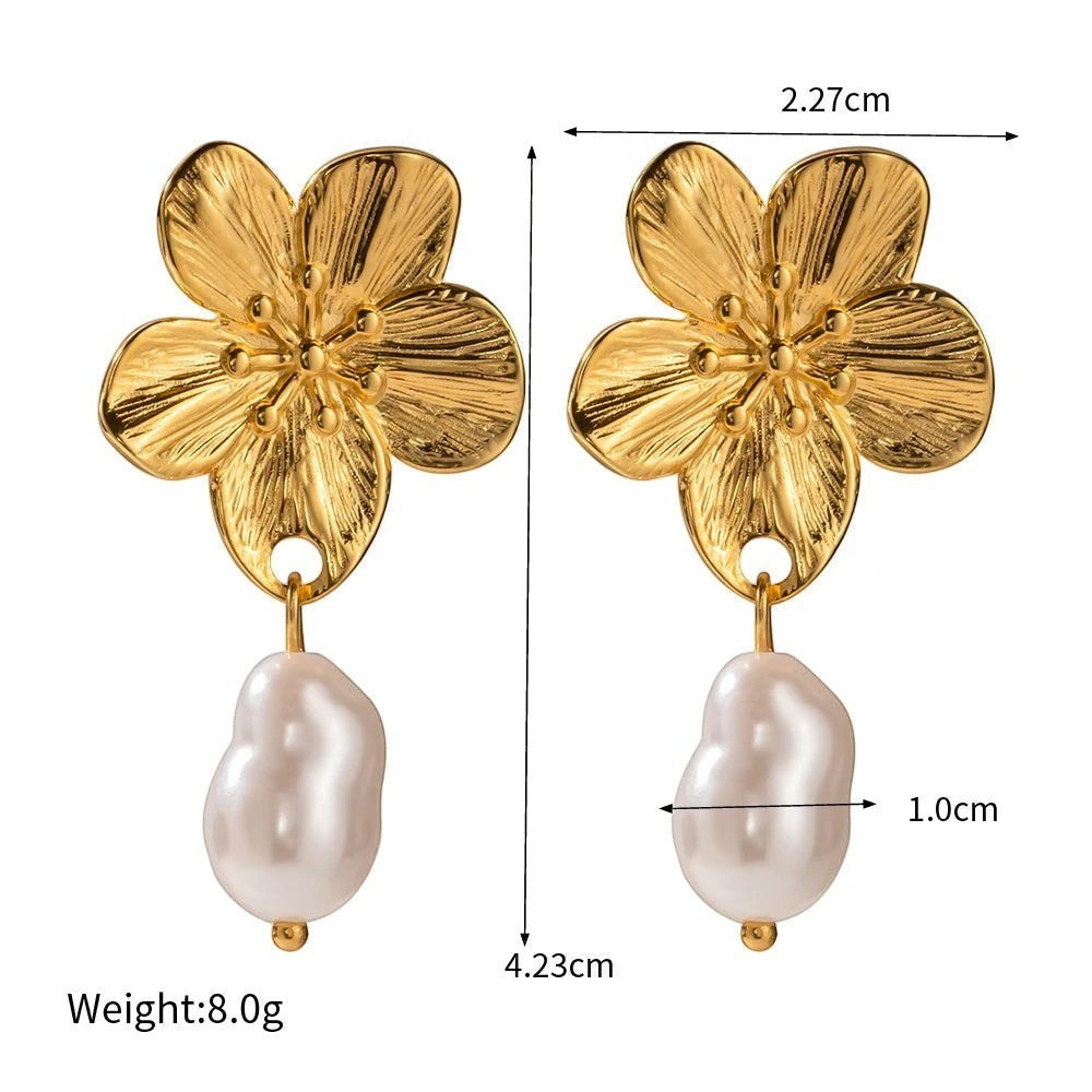 Cuentas de concha de flor