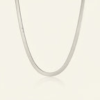 Seraphina Treasures Aeglyra 5MM flat herringbone silver necklace. Classic vintage-inspired chain.