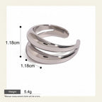 Seraphina Treasures Althea silver open geometric ring with modern lines, waterproof and hypoallergenic.