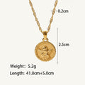Seraphina Treasures Angelure necklace with a gold-tone cherub pendant on a twisted chain. Pendant measures 2.5cm.