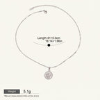 Seraphina Treasures Angelure necklace with a round pendant featuring an angel design. Silver-tone metal.