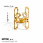 Seraphina Treasures Aurelune gold abstract geometric cuff ring, waterproof and hypoallergenic.