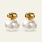 Seraphina Treasures Azoria earrings with white pearl and gold bead detail. Elegant, timeless design.