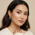 Seraphina Treasures Cassia interlocking oval earrings in gold and silver tones. Elegant, versatile, and lightweight.
