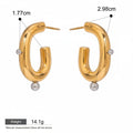 Seraphina Treasures Corvella gold hoop earrings with silver bead accents. Waterproof and hypoallergenic.