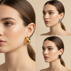 Seraphina Treasures Cyrisa silver chunky hoop earrings with a polished finish.