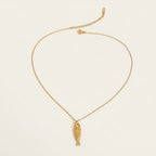 Seraphina Treasures Eira gold carp pendant necklace with fine chain, symbol of good luck and perseverance.