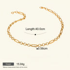 Seraphina Treasures Fenella gold-tone necklace with hollow oval and circular links, 40cm length.