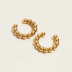 Seraphina Treasures gold-tone C-shaped ear clips with geometric bead design, no piercing needed.