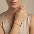 Seraphina Treasures gold plated stainless steel box chain bracelet with adjustable clasp and disc charm.