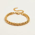 Seraphina Treasures gold braided chain bracelet with lobster clasp and extender.