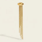 Seraphina Treasures gold-tone metal ear clip with dangling chain fringe. Elegant, non-pierced earring.