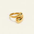 Seraphina Treasures gold-tone chunky adjustable open band ring with a modern, fluid design.