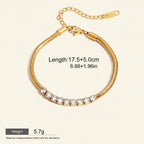 Seraphina Treasures Alethea gold snake chain bracelet with sparkling cubic zirconia details, 17.5+5.0cm length, waterproof and hypoallergenic.