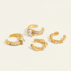 Seraphina Treasures gold-tone ear clips with cubic zirconia stones, no piercing required.