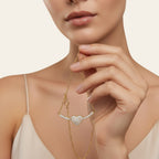 Seraphina Treasures Erebelle gold necklace with a sparkling crystal-encrusted heart pendant and delicate chain.