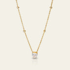 Seraphina Treasures Neith gold necklace with heart-shaped zircon pendant and small accent stones.