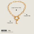Seraphina Treasures gold-tone chain bracelet with a toggle clasp and a dangling initial 'L' charm. Waterproof and hypoallergenic.