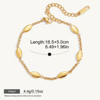 Seraphina Treasures gold-tone stainless steel Niobe bracelet with oval links and adjustable clasp. Waterproof and hypoallergenic.