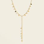 Seraphina Treasures Anippe gold Y-necklace with rhombus charms, perfect for modern elegance.