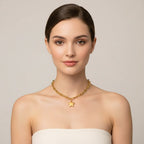 Seraphina Treasures Orla gold-tone stainless steel necklace with chunky chain and star pendant.