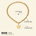 Seraphina Treasures Orla gold-tone stainless steel necklace with a chunky chain and a star pendant. Features a 40cm length.