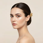 Seraphina Treasures gold textured starfish hair clips with geometric styling, perfect for updos.
