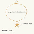 Seraphina Treasures gold starfish pendant necklace with a rope chain, 50cm length.