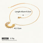 Seraphina Treasures gold sun pendant necklace with zirconia stones, 45cm+5cm adjustable length.