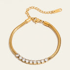 Seraphina Treasures Alethea gold snake chain bracelet with sparkling zirconia details and adjustable clasp.