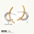 Seraphina Treasures Jovara gold and silver mixed metal hoop earrings with a modern, abstract design.