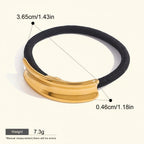 Seraphina Treasures Khepri gold metal hair ring on black elastic band, waterproof and hypoallergenic.