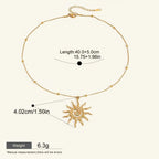 Seraphina Treasures Liora gold-tone sun pendant necklace with beaded chain, 40cm length.