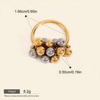 Seraphina Treasures Luxadore gold and silver bead ring with circular design, symbolizing unity and continuity. Waterproof and hypoallergenic.