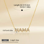 Seraphina Treasures gold-tone necklace with "MAMA" pendant encrusted with clear stones. Adjustable chain.