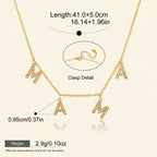 Seraphina Treasures gold-tone necklace with crystal-studded "MAMA" letters, adjustable chain, perfect for moms.