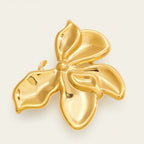 Seraphina Treasures Maranthea gold adjustable ring with a large, detailed floral bloom design.