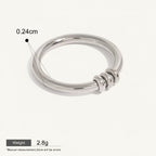 Seraphina Treasures Miravore silver-tone hoop earrings with triple stacked detail, waterproof and hypoallergenic.