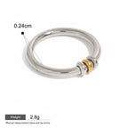 Seraphina Treasures Miravore ring, silver-tone metal with gold-tone accent beads, waterproof and hypoallergenic.