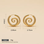 Seraphina Treasures Morviane silver spiral hoop earrings, 2.65cm diameter, waterproof and hypoallergenic.