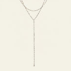 Seraphina Treasures Nerathiel silver Y-shaped layered chain necklace with delicate links.