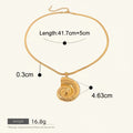 Seraphina Treasures Nymeris gold shell pendant necklace with snake chain, 41.7cm+5cm length, 0.3cm chain width.