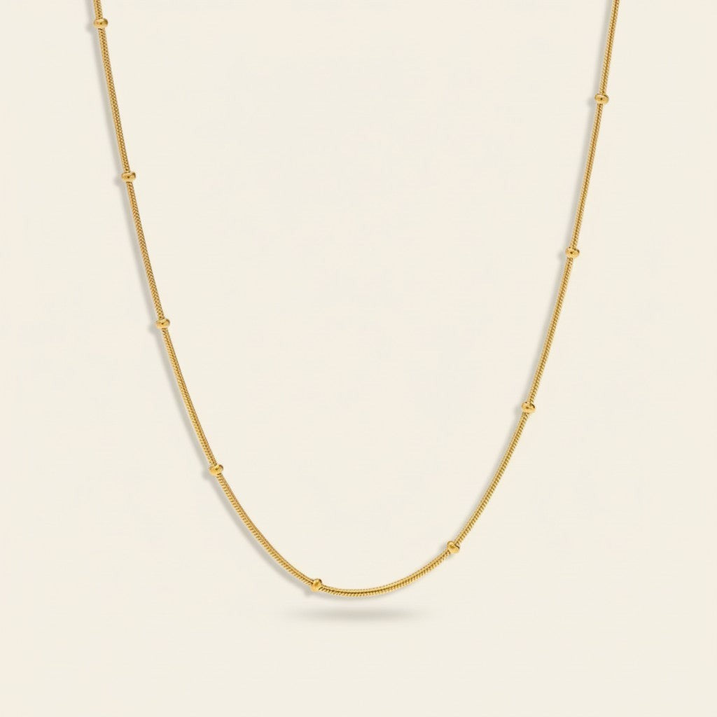 Seraphina Treasures Orielle gold-tone necklace with delicate bead accents, perfect for everyday wear.