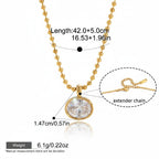 Seraphina Treasures Orpheus gold necklace with oval clear zircon pendant and extender chain. Waterproof and hypoallergenic.