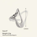 Seraphina Treasures Orvian silver abstract wave ring, size 7, 3.23cm height.