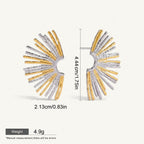 Seraphina Treasures Regalia openwork scalloped stud earrings in gold and silver tones. Lightweight and hypoallergenic.