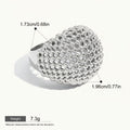 Seraphina Treasures silver hollow beaded dome ring, lightweight and stackable for versatile styling.