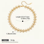 Seraphina Treasures Sorcha gold-tone necklace with a hollow clover-like link design and adjustable chain.