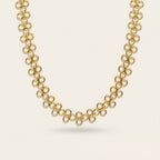 Seraphina Treasures Sorcha gold-tone necklace with hollow circular links forming a unique chain.